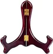 4 Pieces Wooden Easel Mahogany Finish Display Stand Plate Holder Picture Frame Folding Display Stand (5 Inches)
