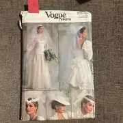VOGUE Patterns 9822 - Wedding Veil & Headpiece - One Size - New Uncut
