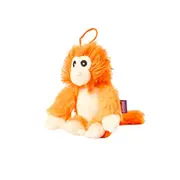 Multipet Mini Bark Buddies Plush Orange Monkey Dog Toy