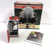 1996 Coca-Cola Polar Bear Ornament Polar Bear In Soda Machine Collection MIB