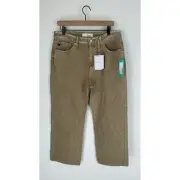 KanCan Womens Taupe Denim Indiyah High Rise Sharkbite Flare Jeans Size 10 NWT