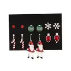 6 Pairs Snowflake Hook Dangle Earring Lamp Ball Piercing Earring Earring