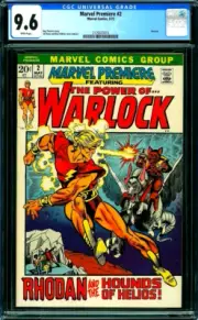 MARVEL PREMIERE #2 CGC 9.6 WP WARLOCK GUARDIANS OF THE GALAXY Marvel 1973