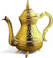 Alisveristime Decorative Zamac Pitcher - Elegant Ornamental Teapot for Home Decor (Gold & Silver) (Gold, Medium)