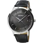 【SEIKO 精工】SEIKO精工石英皮帶男錶-黑面(SGEH85P1)