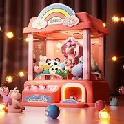 Mini Claw Machine for Kids|Electronic Arcade Game Indoor Toy for Tiny Stuff Small Fun Cool Things|Candy Vending Machine Toy,Unicorn Toys for Girls,Great Birthday Gift for 6 7 8 9 Year Old
