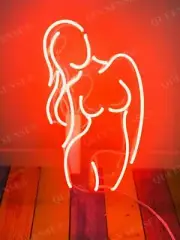 Hot Girl Live Dudes Pole Dance Acrylic 14" Neon Light Sign Lamp Bar Open Party