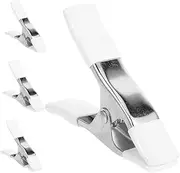 WHAMVOX 4pcs Heavy Duty Spring Clip Photo Backdrop Clamps Picture Frame Clamps Balloon Clips Backdrop Holder White Chrome