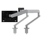 ATDEC ORA Duo High-Performance Dynamic Monitor Arms with Laptop Tray. F-Clamp Desk Fixing. Max Load 8kg. Up to 35" screens. Up to 18" Laptops. Silver AW-ORA-F-AWM-N-S