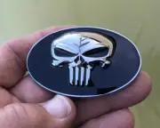 PUNISHER Car Badge 63mm CHROME METAL EMBLEM fit Holden Falcon etc