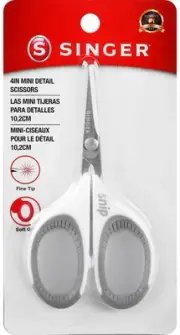 Singer Comfort Grip Craft Scissors 4"-Grey 07191