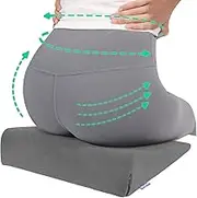 Glyzia Wedge Cushion for Butt Lift Women, Hard-Firm EVA Foam for Lift HIPS Up Fitness Training, Non-Slip Seat Cushion Pads for Desk Chairs, 14" x11", Grey