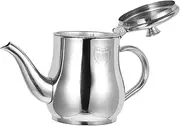 Luxshiny Stainless Steel Oil Container with Lid Grease Strainer Pot for Cooking Kitchen Oil Storage Versatile for Juices and Soups Handle for Home Use
