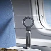 Airplane Travel Essentials Phone Holder,Universal Handsfree Airplane Phone Mount, Magnetic Phone Holder, Compact and Portable with 360 Rotation,Aluminum Alloy Phone Stand for Travel (Sliver)
