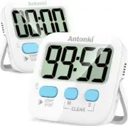 Timer for Kids, Kitchen Timer, 2 Pack Digital Timer for Cooking, Egg Timer, Cute