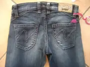 (C527) Nolita Pocket Girls used look Jeans Hose 5 Pocket Logo N Stickerei gr.110