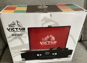VICTOR Portable Bluetooth Suitcase Turntable Record Player & Speakers - Red NEW