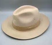 Vintage 1984 Banana Republic Bushman Hat Akubra Light Beige Rabbit Fur Felt sz 7