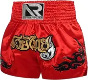 CAMBOS MMA Shorts, Muay Thai, Martial Arts, Cage Fight, BJJ, Boxing, Grappling Fighting Shorts for Men Women Kids(Red 2,Small)