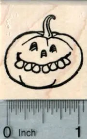 Halloween Jack O Lantern Rubber Stamp, Goofy Pumpkin D33007 WM