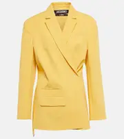[Jacquemus] Jacquemus La Veste Tibau linen-blend blazer UK 6 yellow