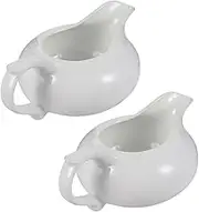 VINTORKY Ceramic Latte Art Cup 2pcs Sauce Boat Gravy Cup for Restaurant Condiments