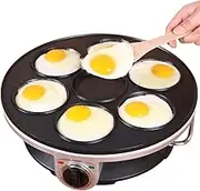 Breakfast Electric Pancake Maker,Portable Electric Nonstick Mini Crepe Frying Pan 7-Hole Griddle Easy Cleanup Multifunctional Cooking Tool