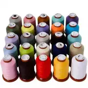 25 Color Polyester Sewing Thread Kit - 1100 Yards Spools for Hand & Machine