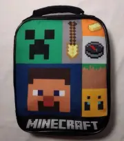 Minecraft Insulated Lunch Bag 7x9x3" New Without Tags Excellent Condition