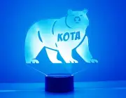 Bear Night Light Lamp - Personalized Name FREE Kids Room LED Night Lamp Gift