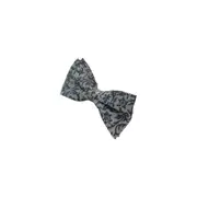Mens Silver & Black Floral Patterned Bow Tie