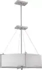 Brushed Nickel 4 Light Oval Chandelier/Pendant With Gray Fabric Shade $480