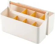 Large Plastic Portable Caddy with Handle, Adjustable Dividers Storage Organizer Box for Art Supplies, Colored Pencils, Makeup Desk & Craft Organization, 25x18x15cm(Orange)