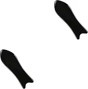 Ipetboom 2 pcs Thick Buffalo Horn Facial Scraping Board Massaging Tool for Face Neck Legs Skin Nourishment for Personal Use Black