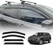 OAD4X4 Weathershields Compatible with Jeep Cherokee KL Series 2014-2019, Weather Shields Window Visors Wind Deflectors Sun Rain Guard 4PCS Set