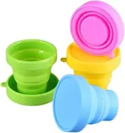 Collapsible Cup Compact Silicone, Reusable Food Grade Folding Mug with Lids