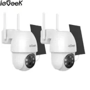 2x ieGeek Security Camera 2K 3MP Wi-Fi Outdoor Wireless Waterproof Night Vision