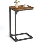 C-Shaped Side Table Bedside Sofa Coffee Table Metal Frame Industrial Living Room