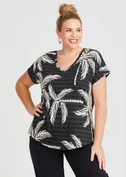 [Virtuelle] Taking Shape Cotton Paradise T-shirt Size 10 in Print - Plus Size Women's Clothing Print