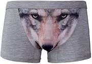 [sandbank] Men's Boxer Brief Breathable Modal Underwear 3D Wolf Boxers Trunk