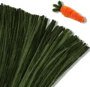 100 Pieces Pipe Cleaners Chenille Stem, Grass Green Pipe Cleaners Craft, Fuzzy S