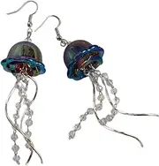 [LIURONGNI] Fashion Jellyfish Tassels Charm Earrings Temperament Dangle Earrings Simple Pendant Earring Party Jewelry Charm Earring