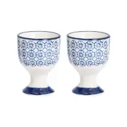 Nicola Spring Hand Printed Porcelain Egg Cups - Pack of 2