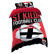 St Kilda Saints AFL SINGLE Bed Quilt Doona Duvet Cover and Pillow Case Set
