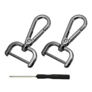 Detachable Snap Hook, 1 Inch Swivel Clasp for Purse (2 Pack, Black)