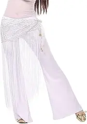 [HAMKVBPR] Belly Dance Hip Scarf Women Belly Dance Tassel Hip Scarf Waist Chain Sequins Waistband Fringe Skirt for Women