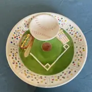 GREAT AMERICAN Baseball Stadium Ceramic Chip Dip Decorative Bowl Serving Platter