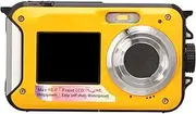 Dual Screen Waterproof Digital Camera, 2.7K Full HD Waterproof Digital Camera, 16X Video Zoom for Photography (Yellow)