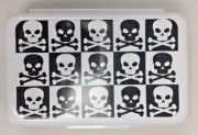 It's Academic Pencil Case Box Hard Plastic Skulls & Crossbones