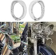 HDBUBALUS Chrome Visor Style Turn Signal Trim Ring Cover Fit for Harley Touring Electra Glide Road King Softail